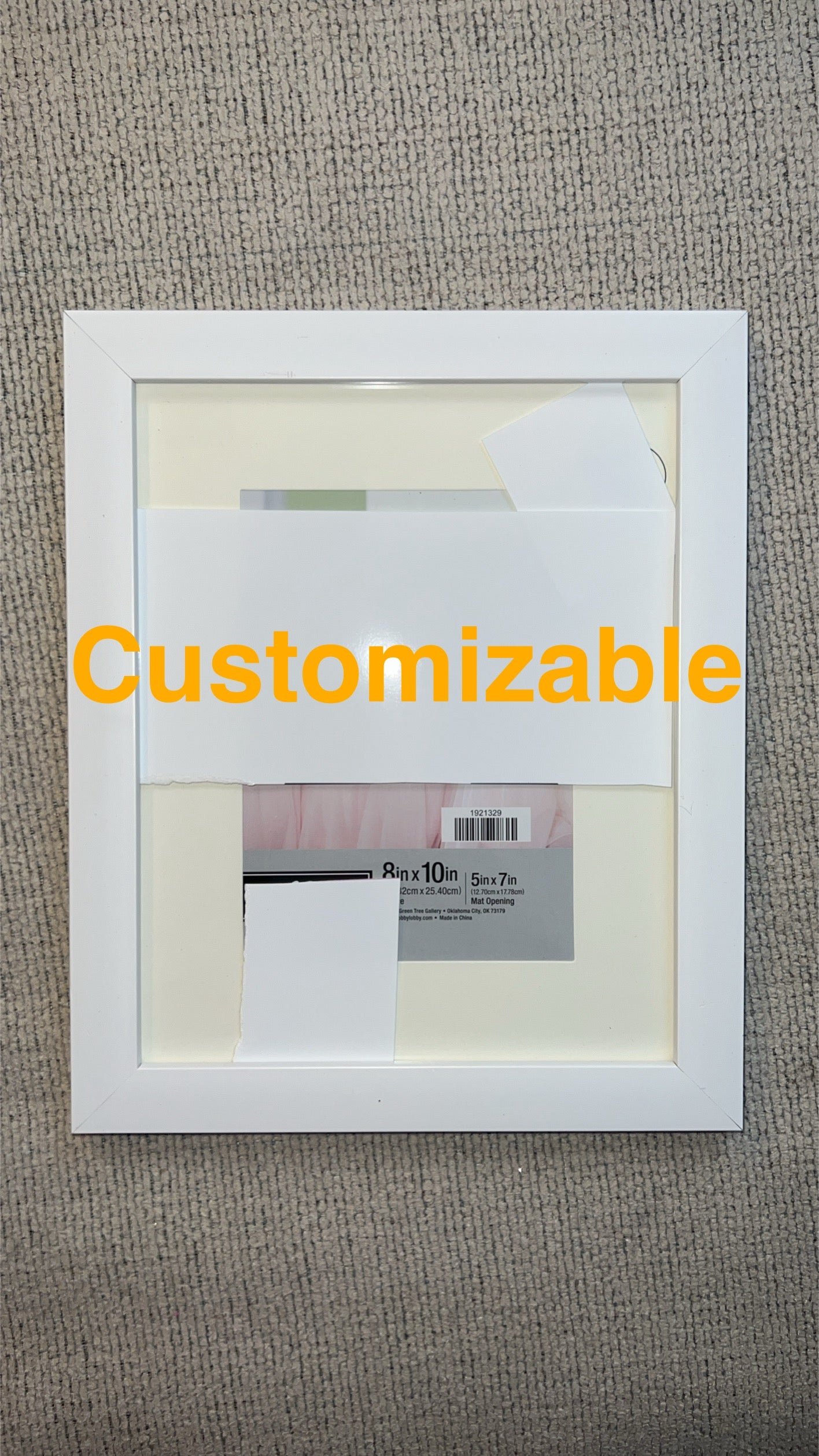 Customizable 8x10 inch frame