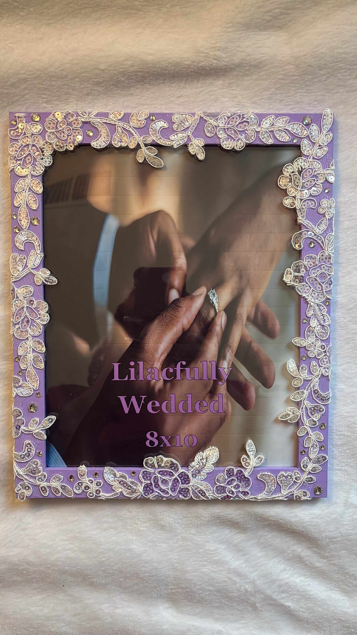 Custom 'Lilacfully Wedded' 8x10 Picture frame