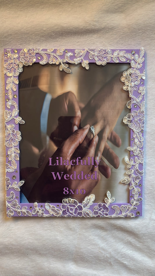 Custom 'Lilacfully Wedded' 8x10 Picture frame