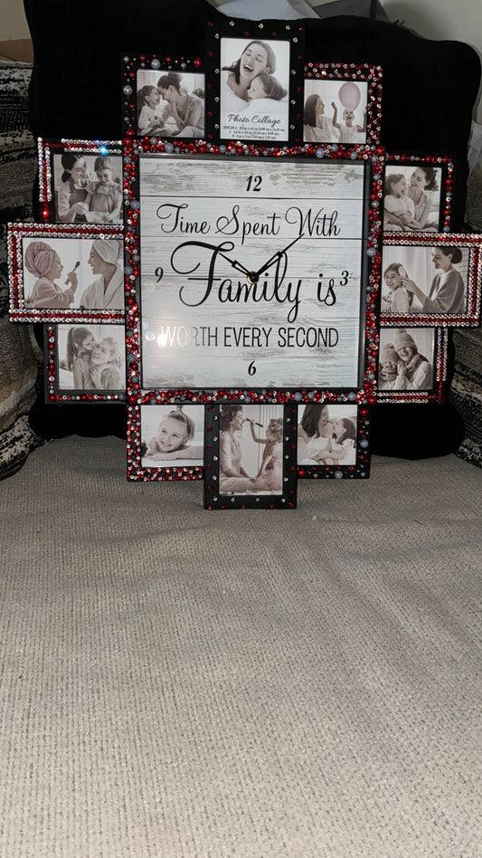 Black, Red, and Silver Bedazzled wall frame