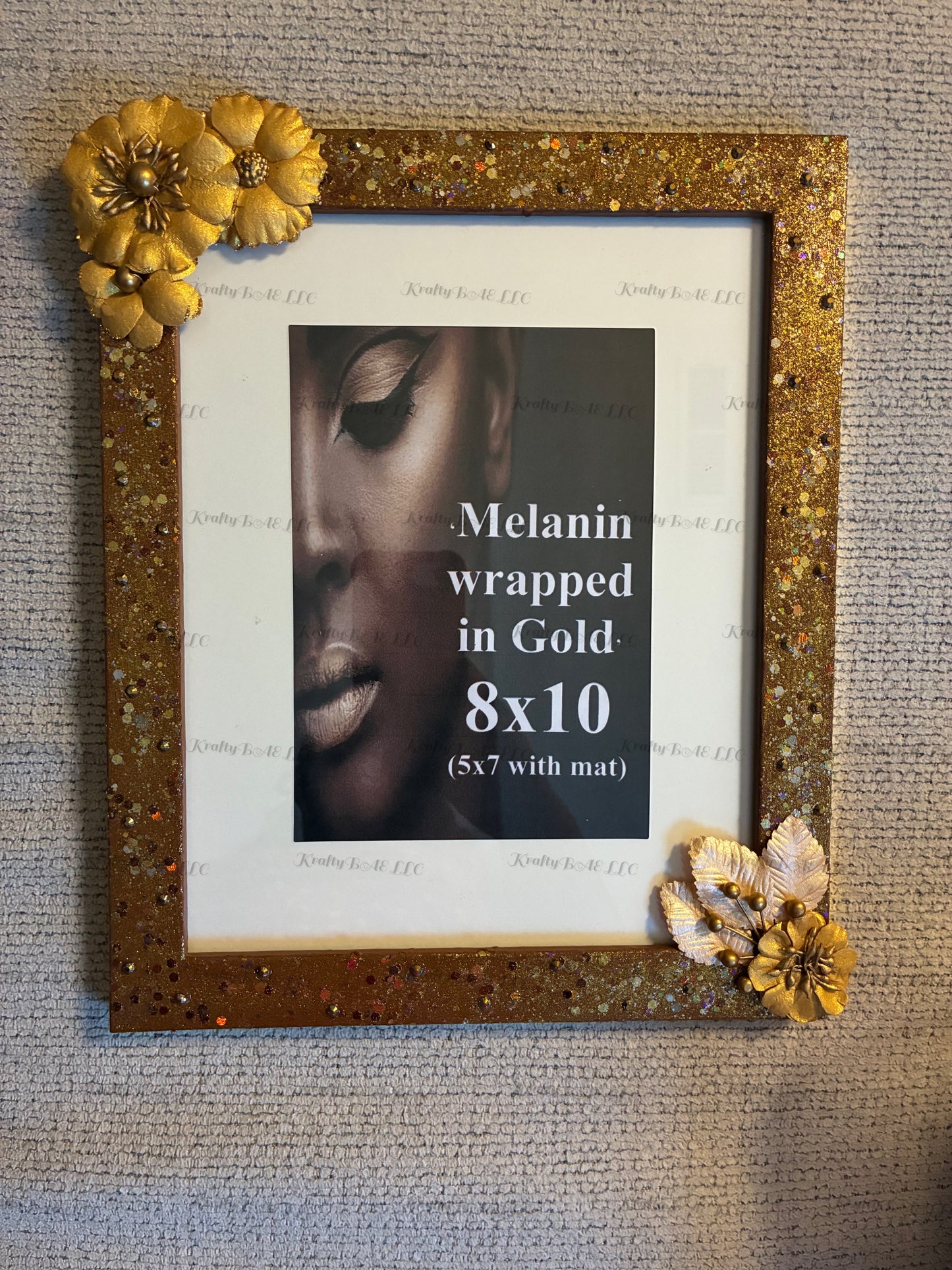 8x10/5x7 Picture frame - 'Melanin Wrapped in Gold'