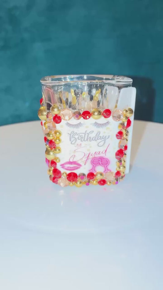 Custom Set of 7 ‘Birthday Squad’ Shot-glasses